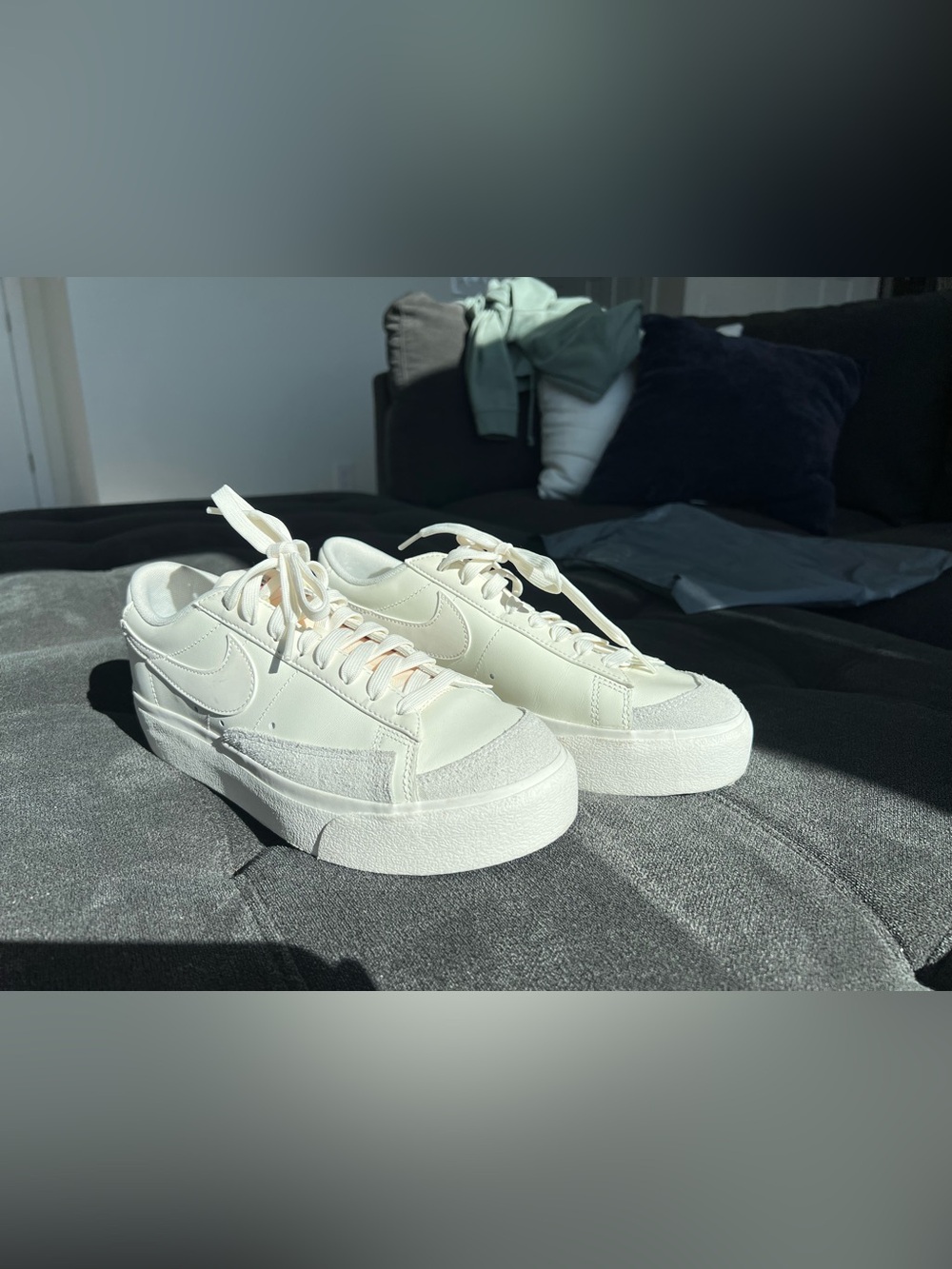Nike Blazer Low Womens Cream Platform